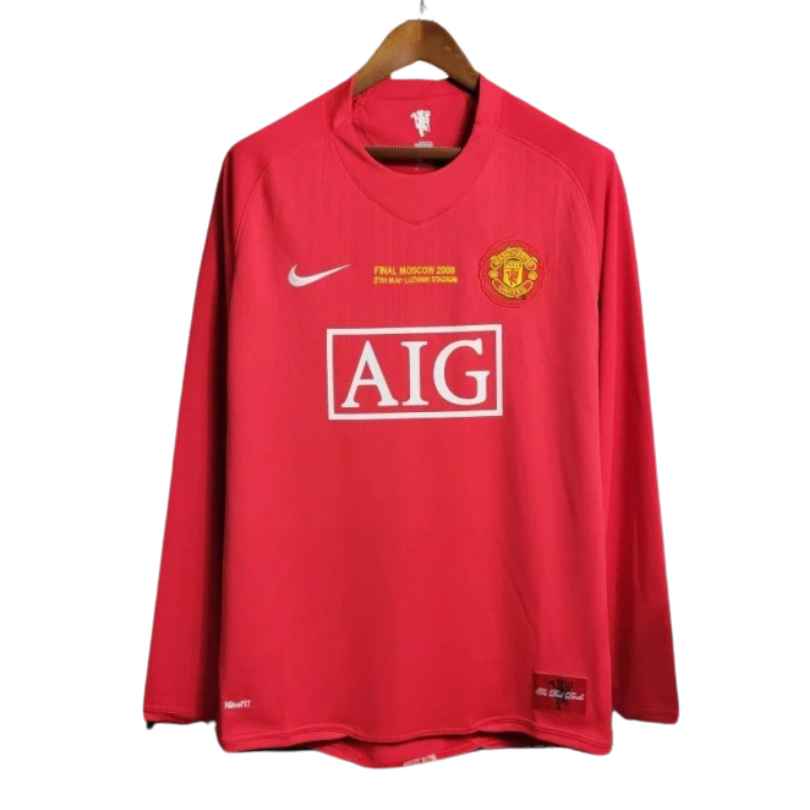 Camisa Manchester United 2007/08 Retrô Manga Longa