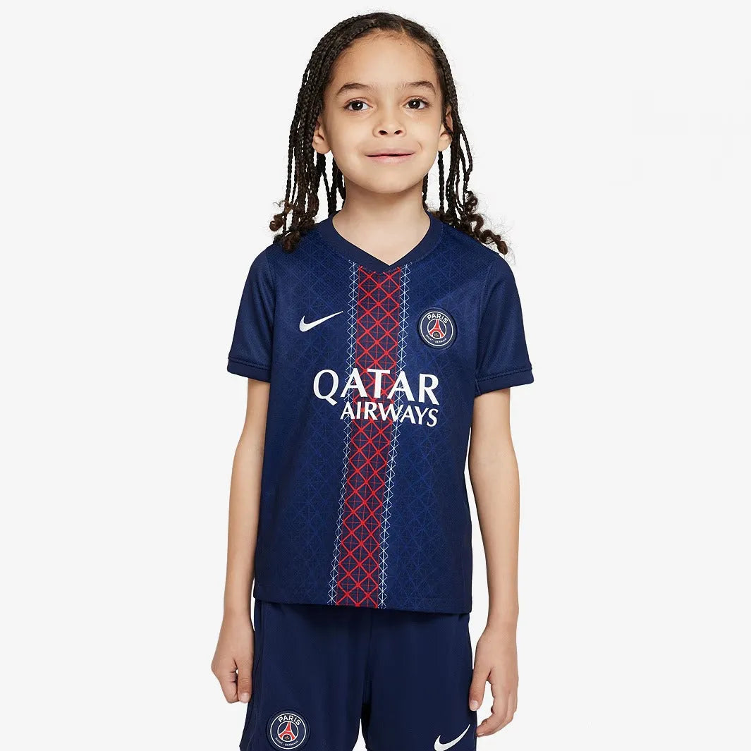 Conjunto Infantil Nike Paris Saint Germain 2025/26 I, Camisas de Futebol, PIQUE DE JOGADOR, -PIQUE DE JOGADOR