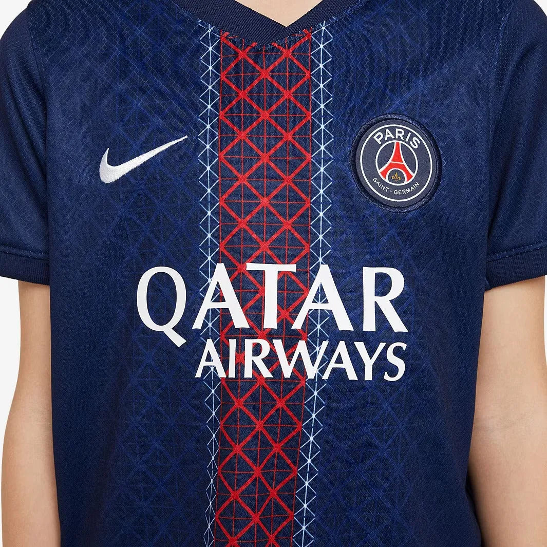 Conjunto Infantil Nike Paris Saint Germain 2025/26 I, Camisas de Futebol, PIQUE DE JOGADOR, -PIQUE DE JOGADOR