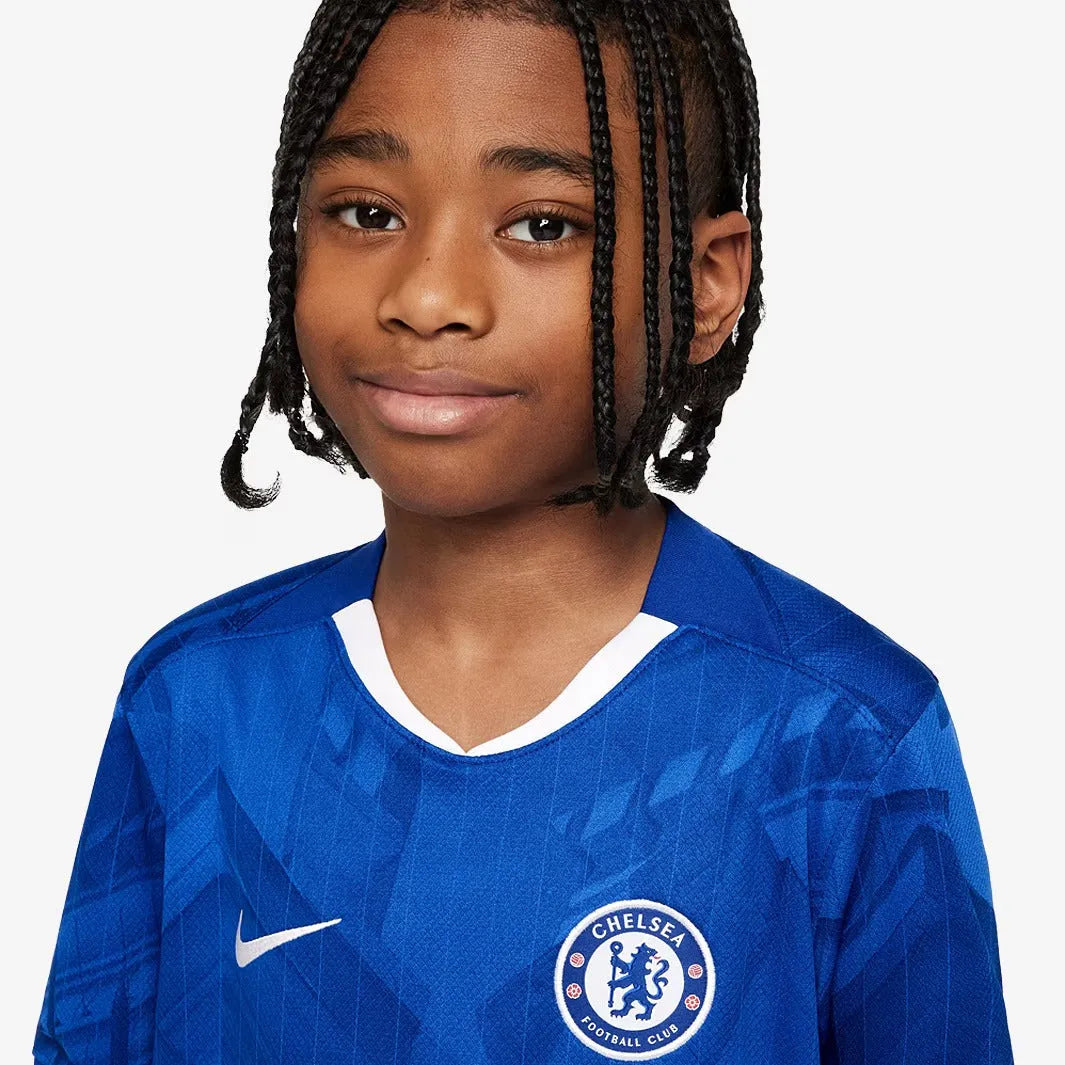 Conjunto Infantil Nike Chelsea 2025/26 Torcedor, Camisas de Futebol, PIQUE DE JOGADOR, -PIQUE DE JOGADOR