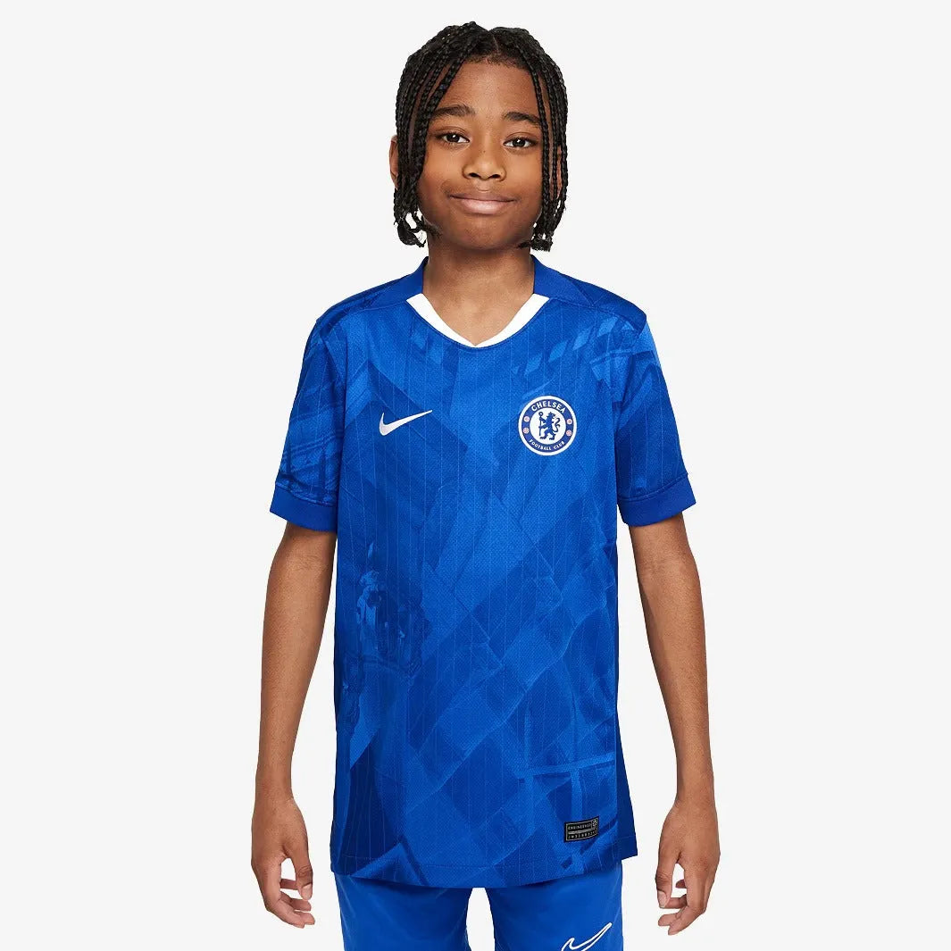 Conjunto Infantil Nike Chelsea 2025/26 Torcedor, Camisas de Futebol, PIQUE DE JOGADOR, -PIQUE DE JOGADOR