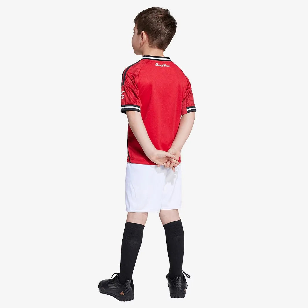 Conjunto Infantil Adidas Manchester United 2025/26 Torcedor, Camisas de Futebol, PIQUE DE JOGADOR, -PIQUE DE JOGADOR