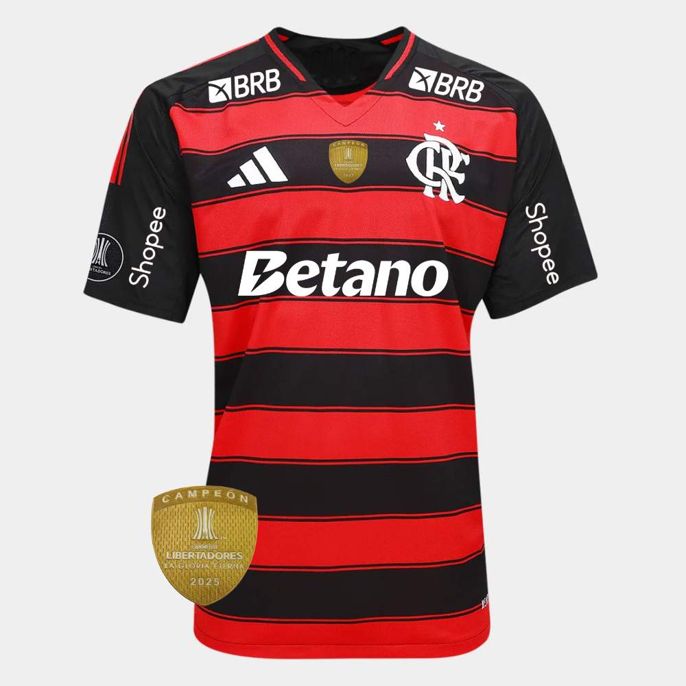 Camisa Adidas Flamengo I 25/26 Jogador Campeão Libertadores