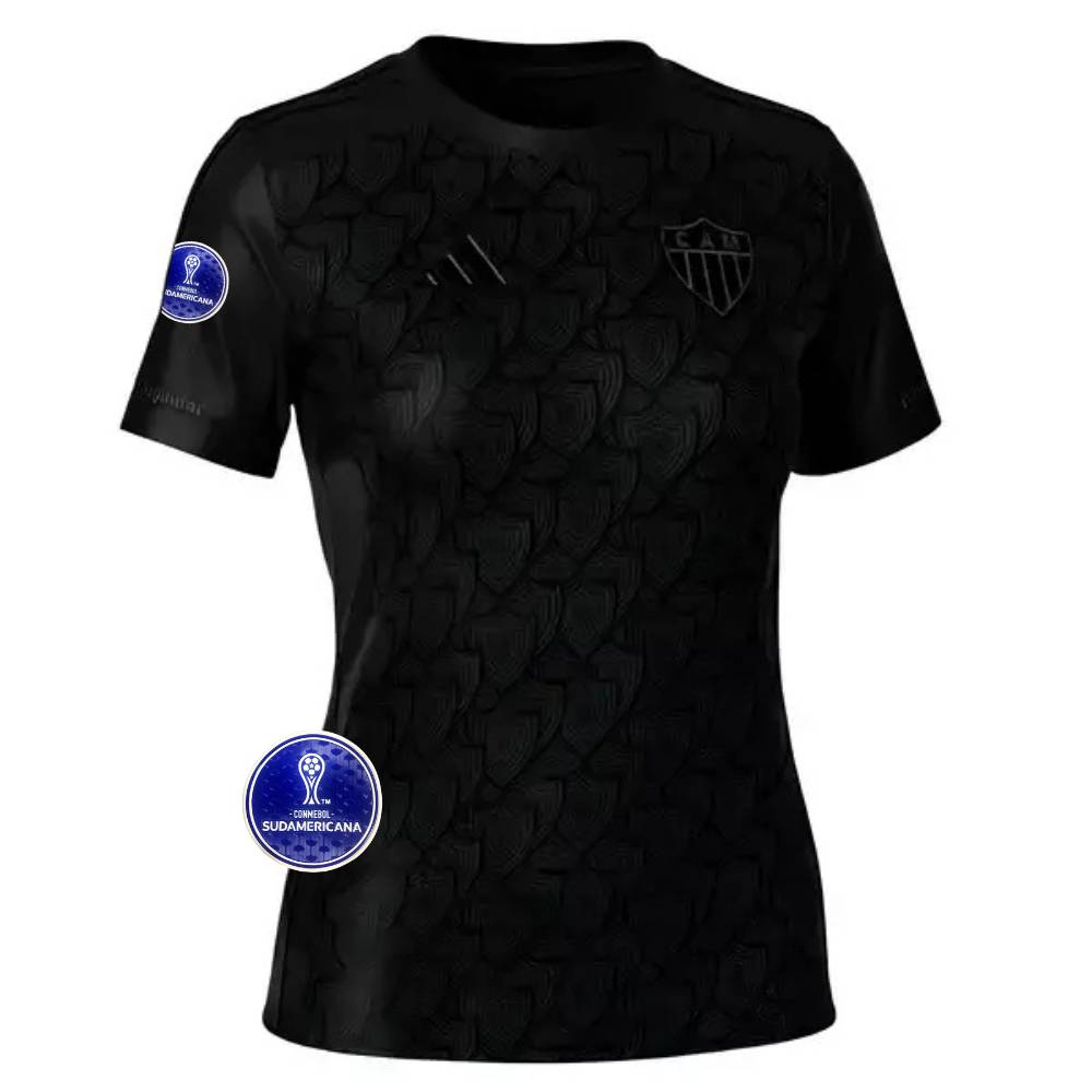 Camisa Feminina Adidas Atlético Mineiro 25/26 All Black C/ Patch Sulamericana