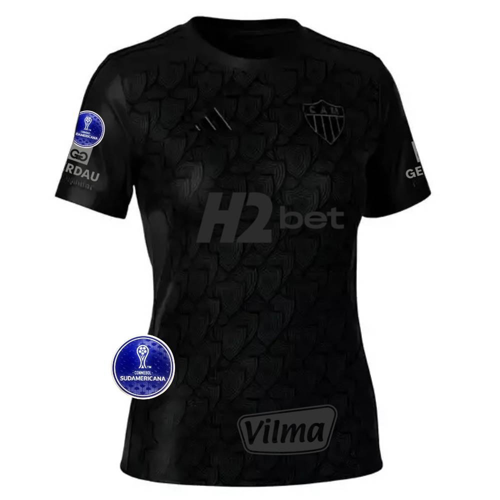 Camisa Feminina Adidas Atlético Mineiro 25/26 All Black C/ Patch Sulamericana