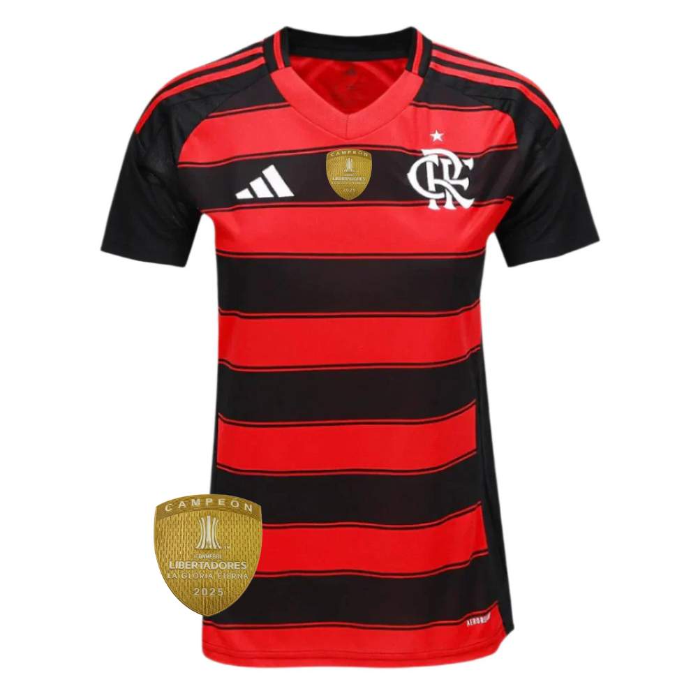 Camisa Feminina Adidas Flamengo 25/26 Campeão Libertadores 2025