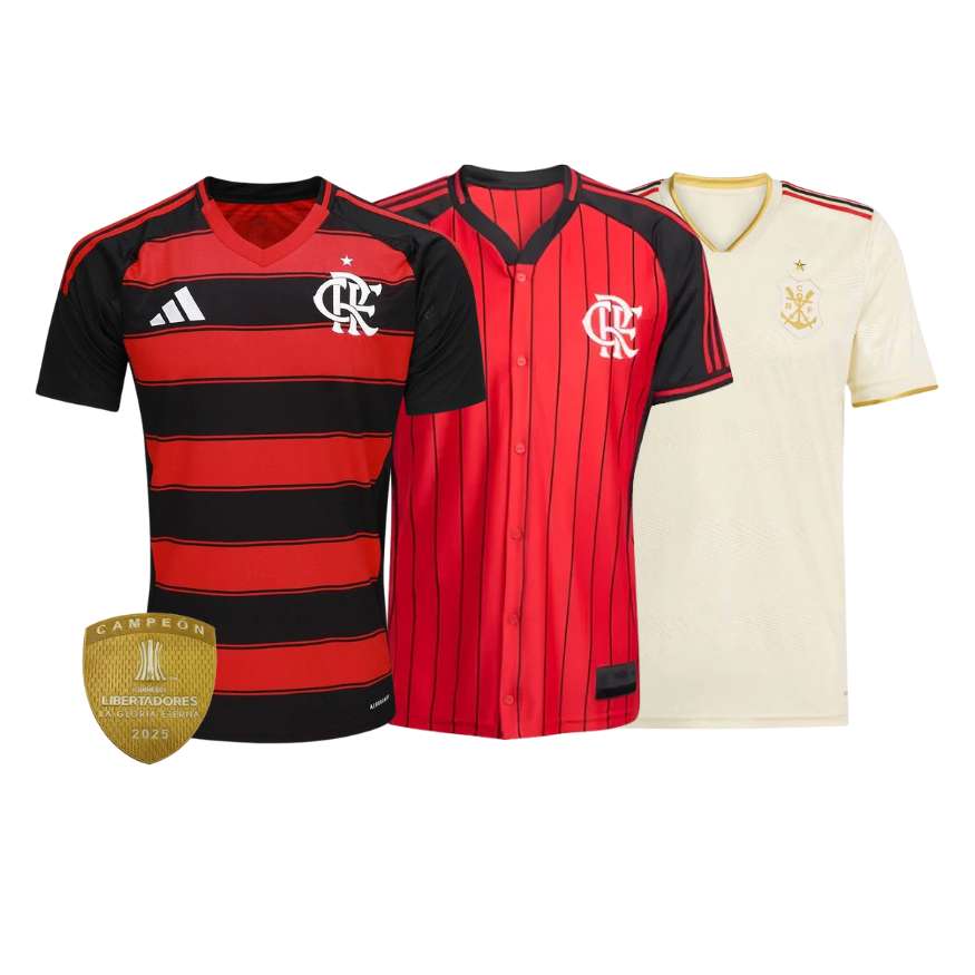 Combo Flamengo 3 Unidades Campeão 2025