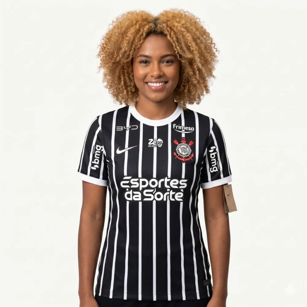 Camisa Feminina  Nike Corinthians 26/27 Away C/ Patrocínios