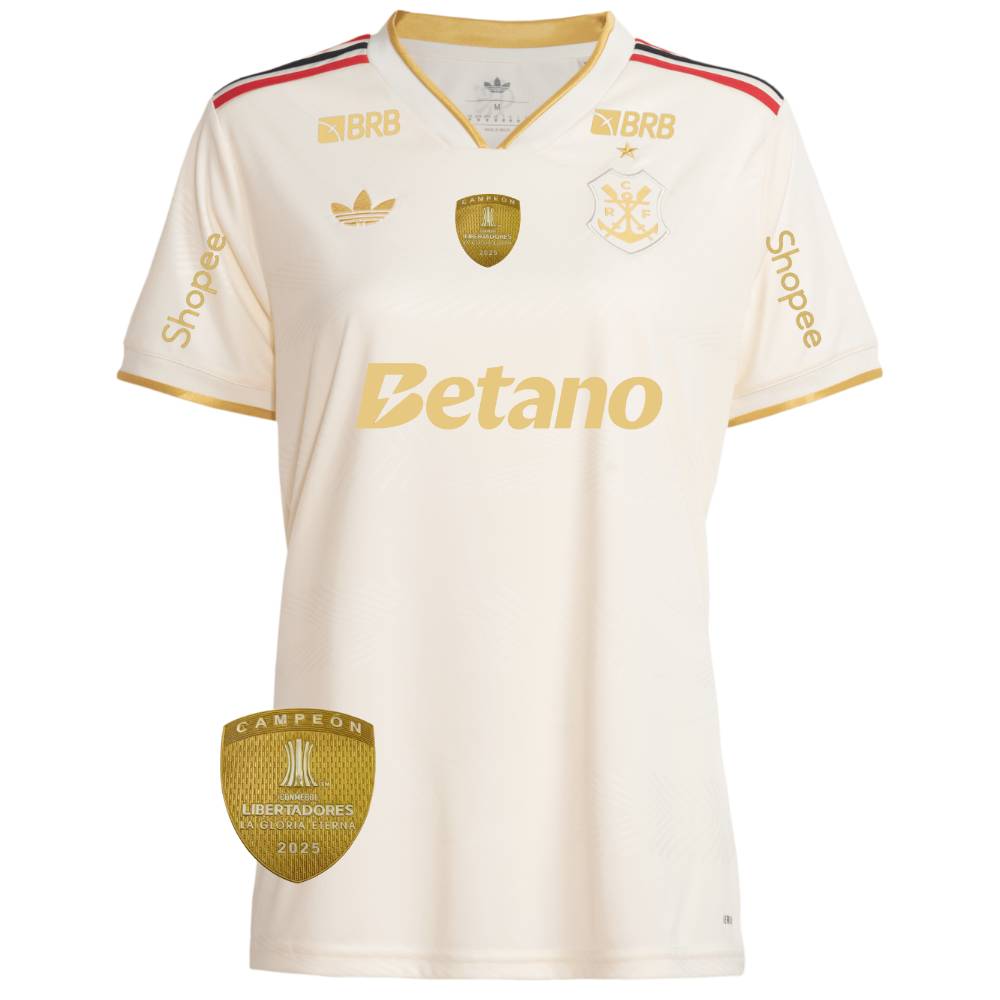 Camisa Feminina Adidas Flamengo 25/26 Campeão Libertadores 2025