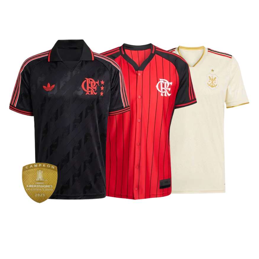 Combo Flamengo 3 Unidades Campeão 2025