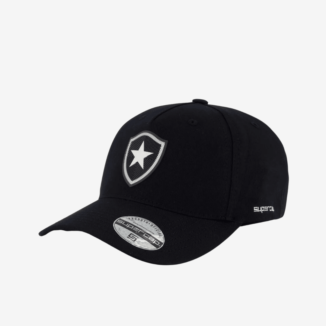 Boné Botafogo Shield Black, , Arquibancada Esportes, O Boné Botafogo Shield Black - OFICIAL LICENCIADO é a escolha ideal para os torcedores apaixonados pelo Glorioso que buscam um acessório moderno e sofisticado. Produzido em 100% algodão, o modelo estruturado oferece conforto e durabilidade. Seu design minimalista conta com aba curva e um escudo em alto-relevo na parte frontal, trazendo um toque especial e elegante. Além disso, o fechamento com pinos plásticos permite um ajuste preciso para qualquer ocasiã