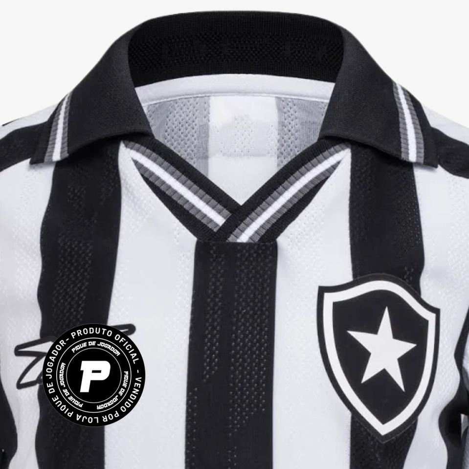 CONJUNTO INFANTIL Reebok Botafogo 2025/26 I Feminino, Camisas de Futebol, PIQUE DE JOGADOR, O primeiro manto do Glorioso chega em versão infantil para a temporada 2025/26, trazendo toda a tradição alvinegra em um kit completo com camisa e short. A Reebok preserva as icônicas listras verticais em preto e branco, agora com detalhes modernos e acabamento refinado para os pequenos torcedores viverem sua paixão desde cedo. Mais que uniforme. É o início da história alvinegra. Especificações do Produto: Modelo inf