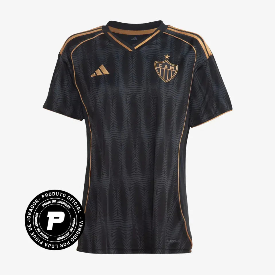 Camisa Adidas Feminina Atlético Mineiro 25/26 Third, Camisa Futebol, Adidas, Ficha do Produto TecnologiaAeroReady: Sistema que controla o excesso de umidade do corpo, garantindo a rápida secagem do suor durante os exercícios. Composição: 100% PoliésterMarca: AdidasIndicada para: Jogo/CasualGênero: MasculinoEscudo: BordadoOrigem: ImportadoManga: Curta PERSONALIZAÇÃO COM QUALIDADE OFICIAL Durável Maleável Não perde a cor-PIQUE DE JOGADOR
