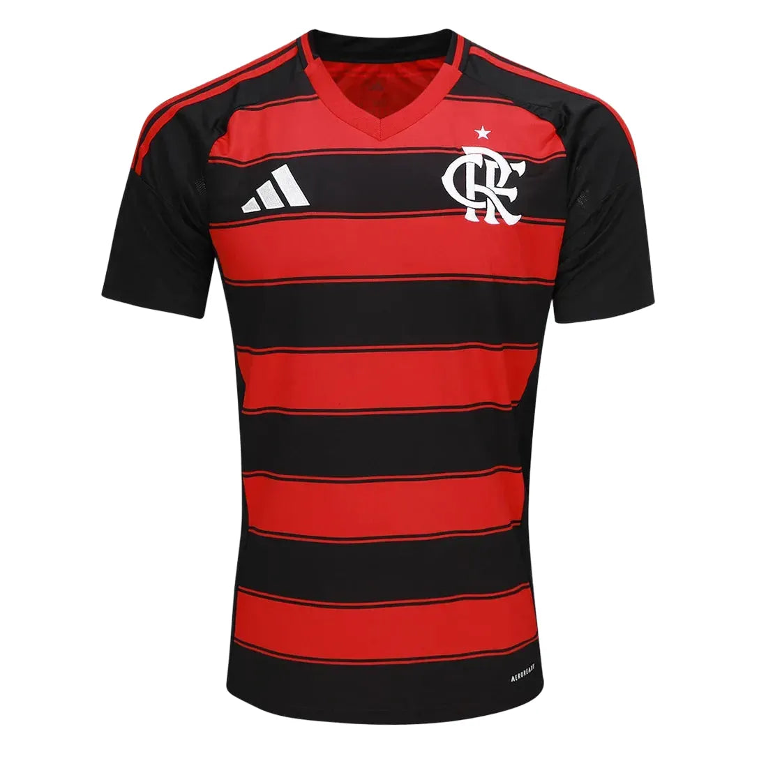Camisa Adidas Flamengo 25/26 Home, Camisa Futebol, Adidas, Ficha do Produto TecnologiaAeroReady: Sistema que controla o excesso de umidade do corpo, garantindo a rápida secagem do suor durante os exercícios. Composição: 100% PoliésterMarca: AdidasIndicada para: Jogo/CasualGênero: MasculinoEscudo: BordadoOrigem: ImportadoManga: Curta-PIQUE DE JOGADOR