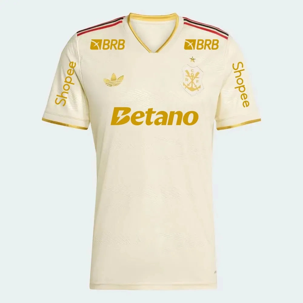 Camisa Adidas Flamengo 25/26 Third (PRONTA ENTREGA), Camisa Futebol, Adidas, Uma camisa comemorativa do Mengão que mantém os torcedores confortáveis. Com 130 anos de futebol brilhante na esteira do CR Flamengo, esta elegante terceira camisa da adidas homenageia as origens do clube na remo. Ele faz uma declaração com um distintivo vintage, detalhes em ouro e argolas sutis criadas a partir de um relevo inspirado no movimento de remada. AEROREADY garante que a umidade excessiva é coisa do passado para os fãs l