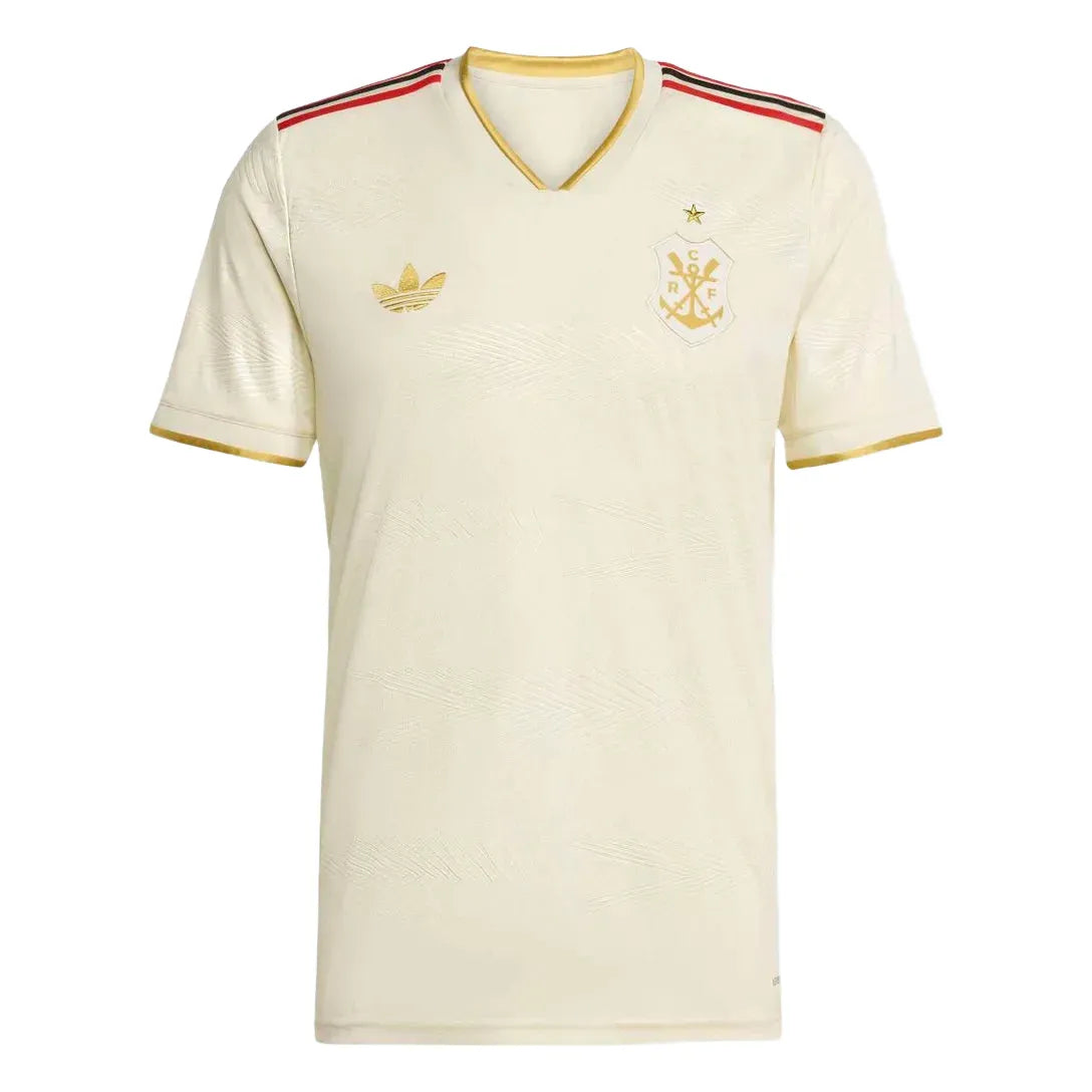 Camisa Adidas Flamengo 25/26 Third (PRONTA ENTREGA), Camisa Futebol, Adidas, Uma camisa comemorativa do Mengão que mantém os torcedores confortáveis. Com 130 anos de futebol brilhante na esteira do CR Flamengo, esta elegante terceira camisa da adidas homenageia as origens do clube na remo. Ele faz uma declaração com um distintivo vintage, detalhes em ouro e argolas sutis criadas a partir de um relevo inspirado no movimento de remada. AEROREADY garante que a umidade excessiva é coisa do passado para os fãs l