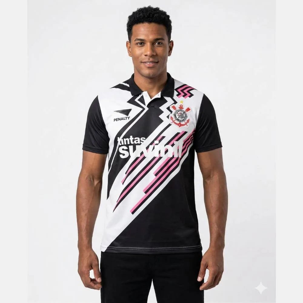 Camisa Corinthians Retrô 1995/96 Penalty Masculina - Preta, Branca e Rosa, Camisa Japão Retrô 2006 Branca - Adidas, PIQUE DE JOGADOR, -PIQUE DE JOGADOR