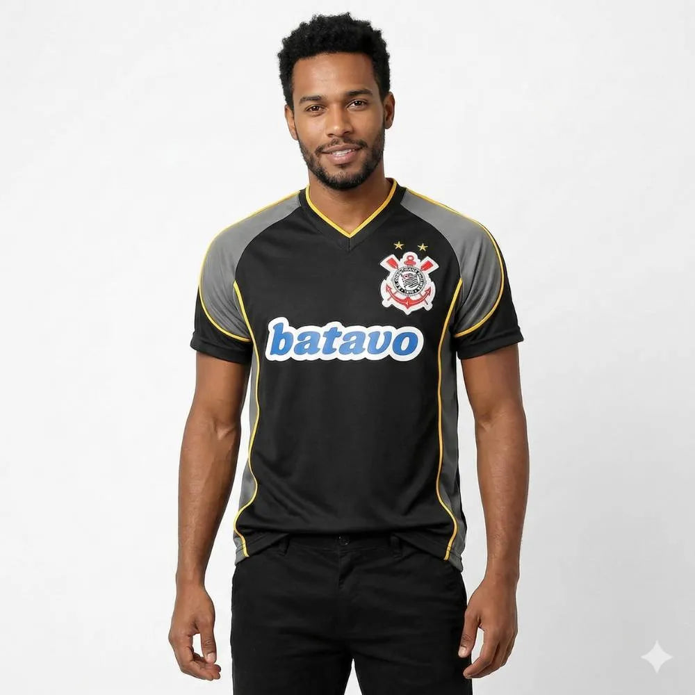 Camisa Corinthians Retrô 1999 Home Batavo Masculina - Preta, Cinza e Branca, Camisa Japão Retrô 2006 Branca - Adidas, PIQUE DE JOGADOR, -PIQUE DE JOGADOR