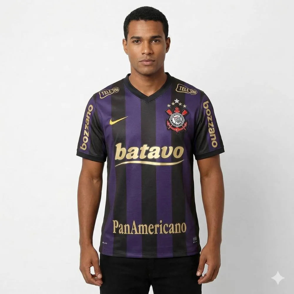 Camisa Corinthians Retrô 2009/10 Away Nike Masculina - Roxa e Preta, Camisa Japão Retrô 2006 Branca - Adidas, PIQUE DE JOGADOR, -PIQUE DE JOGADOR