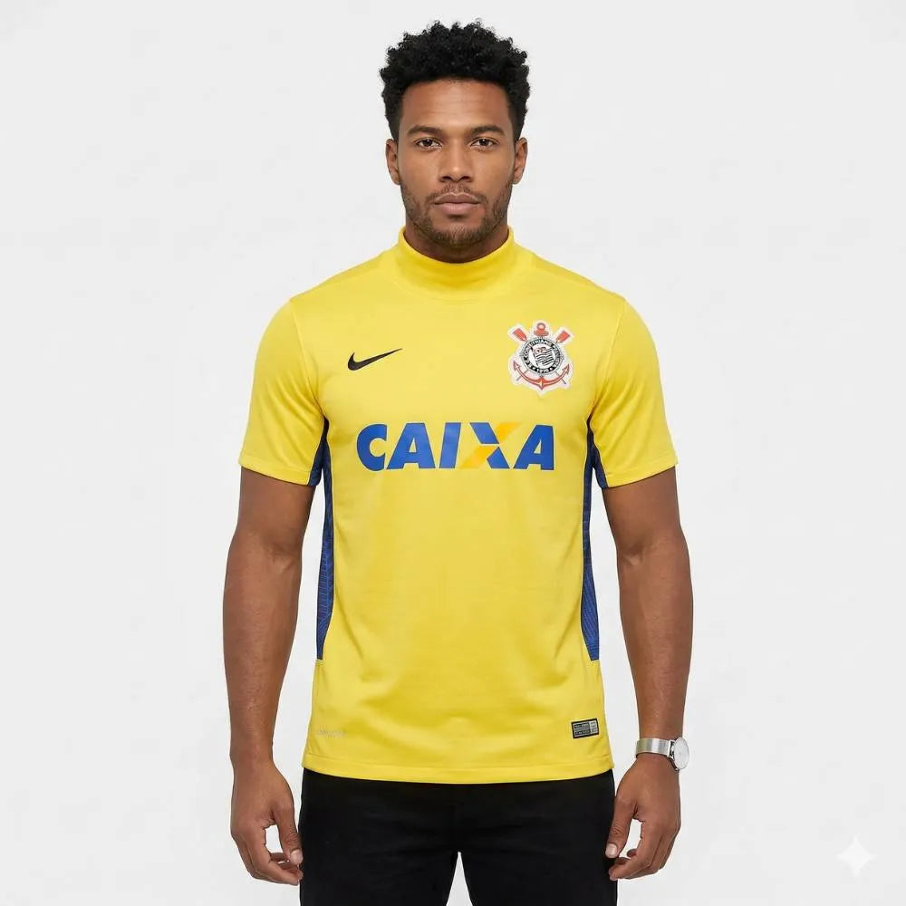 Camisa Corinthians Retrô 2014/15 Away Nike Masculina - Amarela e Azul, Camisa Japão Retrô 2006 Branca - Adidas, PIQUE DE JOGADOR, -PIQUE DE JOGADOR