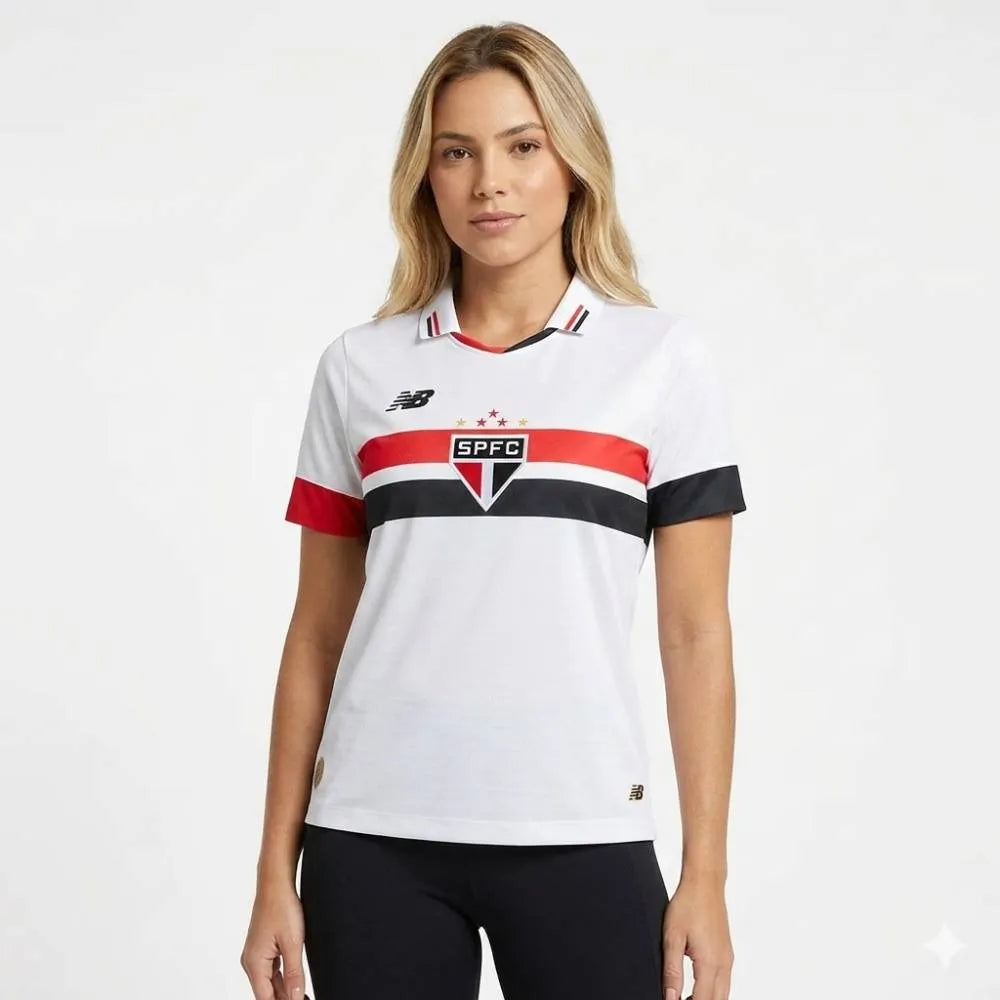 Camisa Feminina New Balance São Paulo FC 2024/25 I, Camisas de Futebol, PIQUE DE JOGADOR, FICHA TÉCNICA Composição: 100% PoliésterGênero: FemininoIndicada para: Jogo/CasualGênero: MasculinoEscudo: EmborrachadoOrigem: ImportadoManga: Curta-PIQUE DE JOGADOR