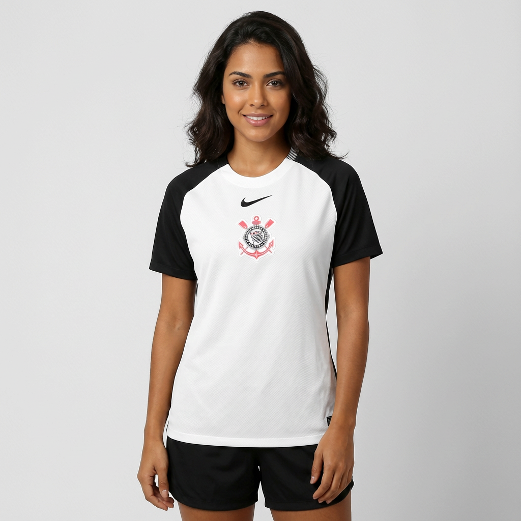 Camisa Feminina Nike Corinthians 25/26 Home, Camisa Futebol, Nike, O DIA QUE A LOUCURA VIROU MUNDIAL Mostre sua paixão pelo Timão com a camisa titular 2025 feita especialmente para as torcedoras. O Corinthians e a Nike apresentam a nova camisa principal, uma peça que carrega em seu design a história e o orgulho de uma das maiores conquistas do futebol brasileiro. Inspirado no mundial de 2000, o uniforme resgata a emoção daquele título inesquecível, quando o Corinthians fez história. Inspirada no mundial de 