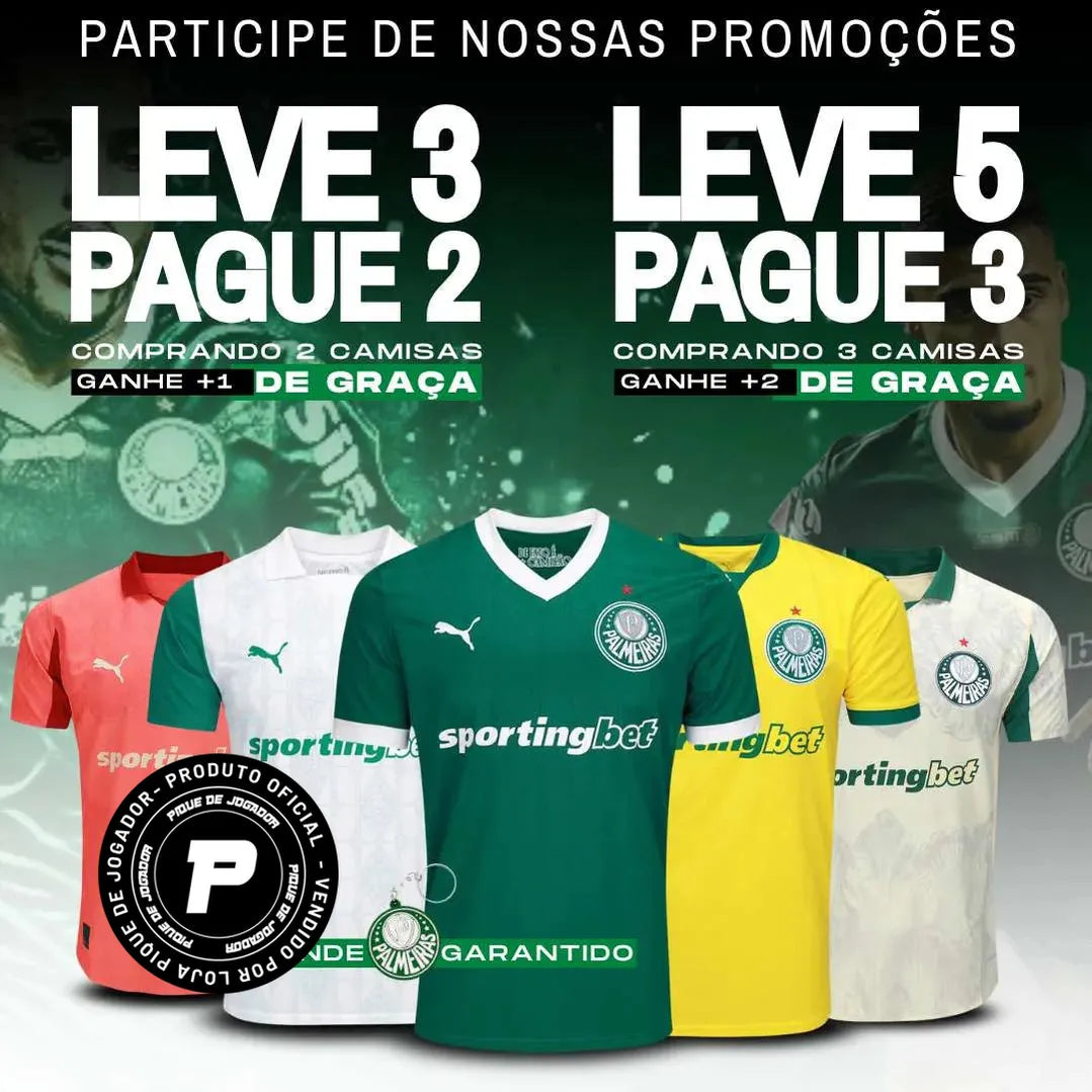 Camisa Feminina Puma Palmeiras 2025/26 Third, Camisas de Futebol, PIQUE DE JOGADOR, Descrição A Camisa Puma Palmeiras III 2025 apresenta design moderno e ousado, com detalhes que reforçam a identidade alviverde. Produzida em tecido leve e respirável, oferece conforto e liberdade de movimentos, ideal para torcedores demonstrarem paixão pelo Verdão. Informações Técnicas “Palmeiras, Meu Palmeiras” Desenvolvido pela Puma, o manto III do Palmeiras para 2025, traz como inspiração as cores utilizadas pelo clube no