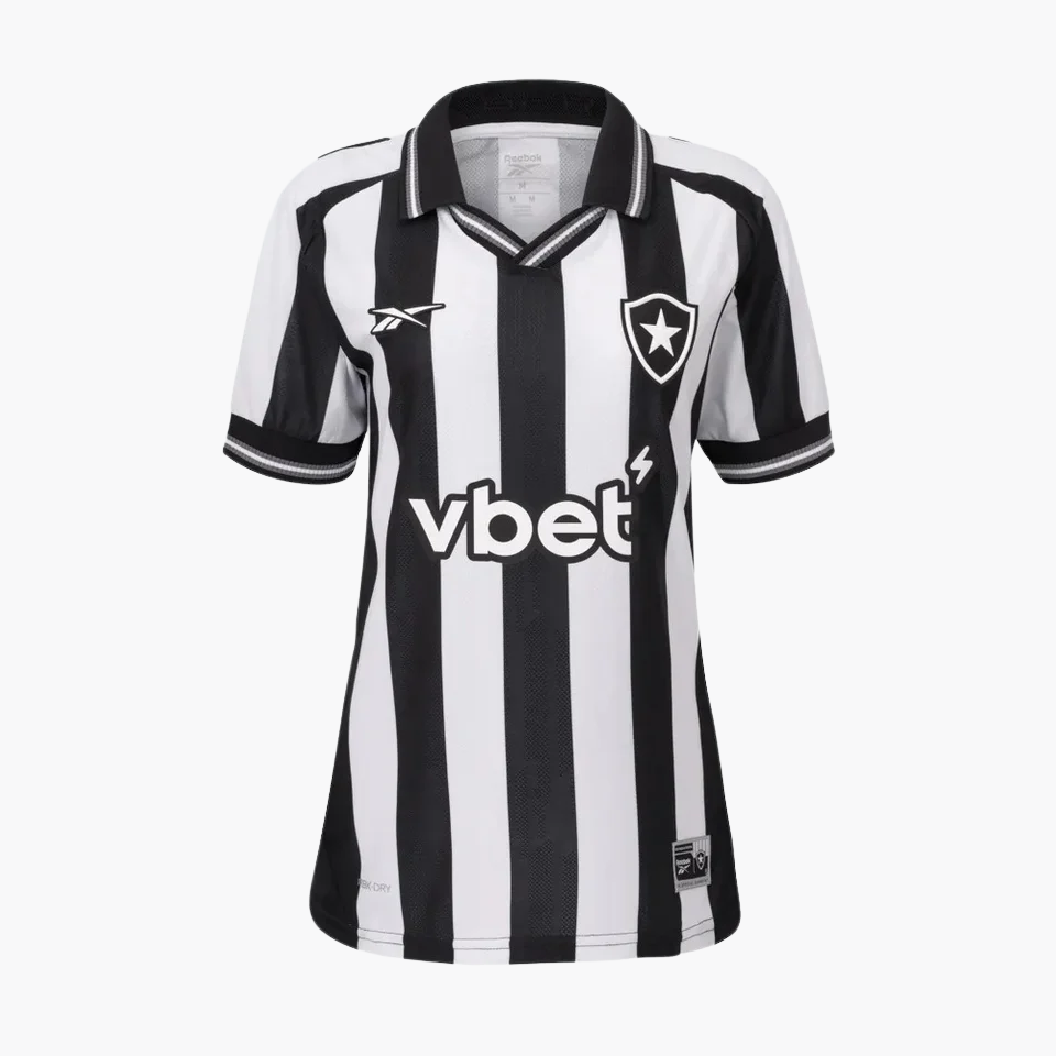 Camisa Feminina Reebok Botafogo 2025/26 I, Camisas de Futebol, PIQUE DE JOGADOR, FICHA TÉCNICA Composição: 100% PoliésterGênero: FemininoIndicada para: Jogo/CasualGênero: MasculinoEscudo: EmborrachadoOrigem: ImportadoManga: Curta-PIQUE DE JOGADOR