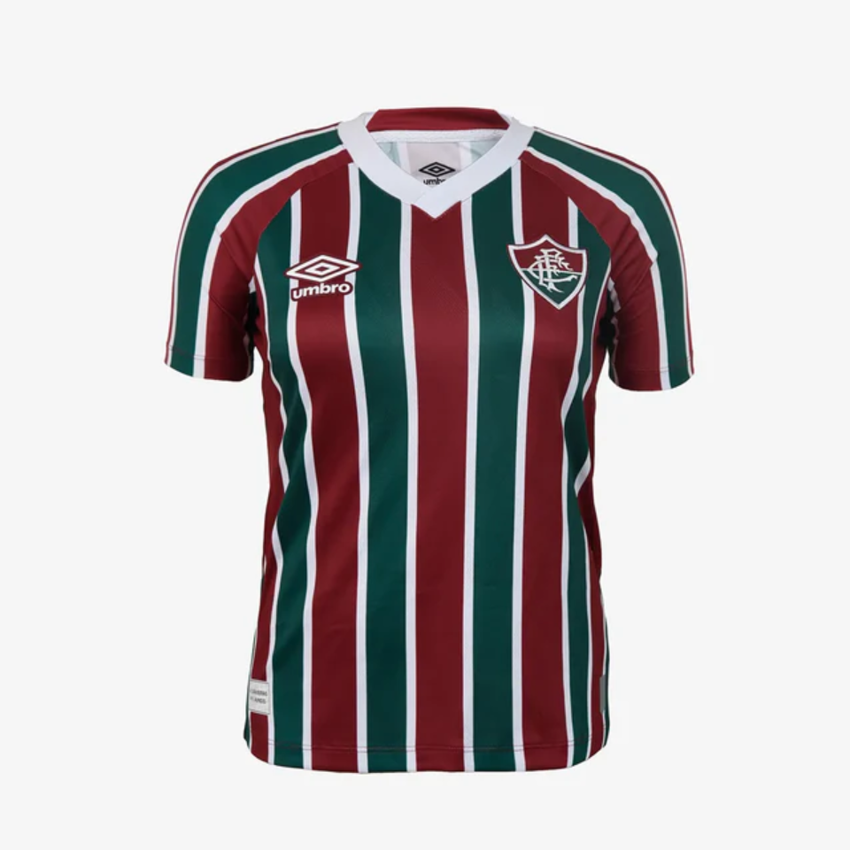 Camisa Feminina Umbro Fluminense 2025/26 I, Camisas de Futebol, PIQUE DE JOGADOR, FICHA TÉCNICA Composição: 100% PoliésterGênero: FemininoIndicada para: Jogo/CasualGênero: MasculinoEscudo: EmborrachadoOrigem: ImportadoManga: Curta-PIQUE DE JOGADOR