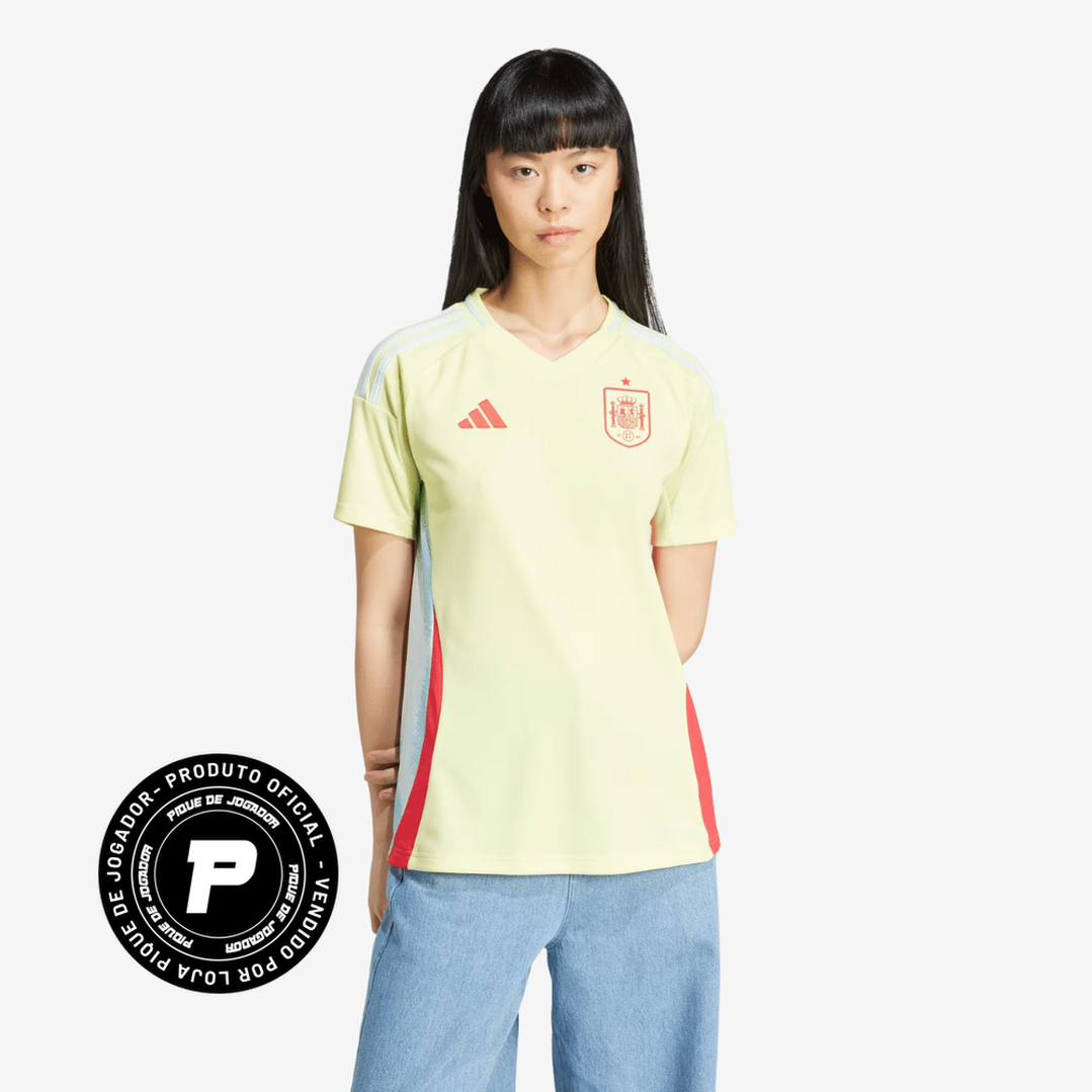 Camisa Feminina adidas Espanha 2024 II, Camisas de Futebol, PIQUE DE JOGADOR, Composição: 100% PoliésterGênero: FemininaIndicada para: Jogo/CasualGênero: MasculinoEscudo: EmborrachadoOrigem: ImportadoManga: Curta-PIQUE DE JOGADOR