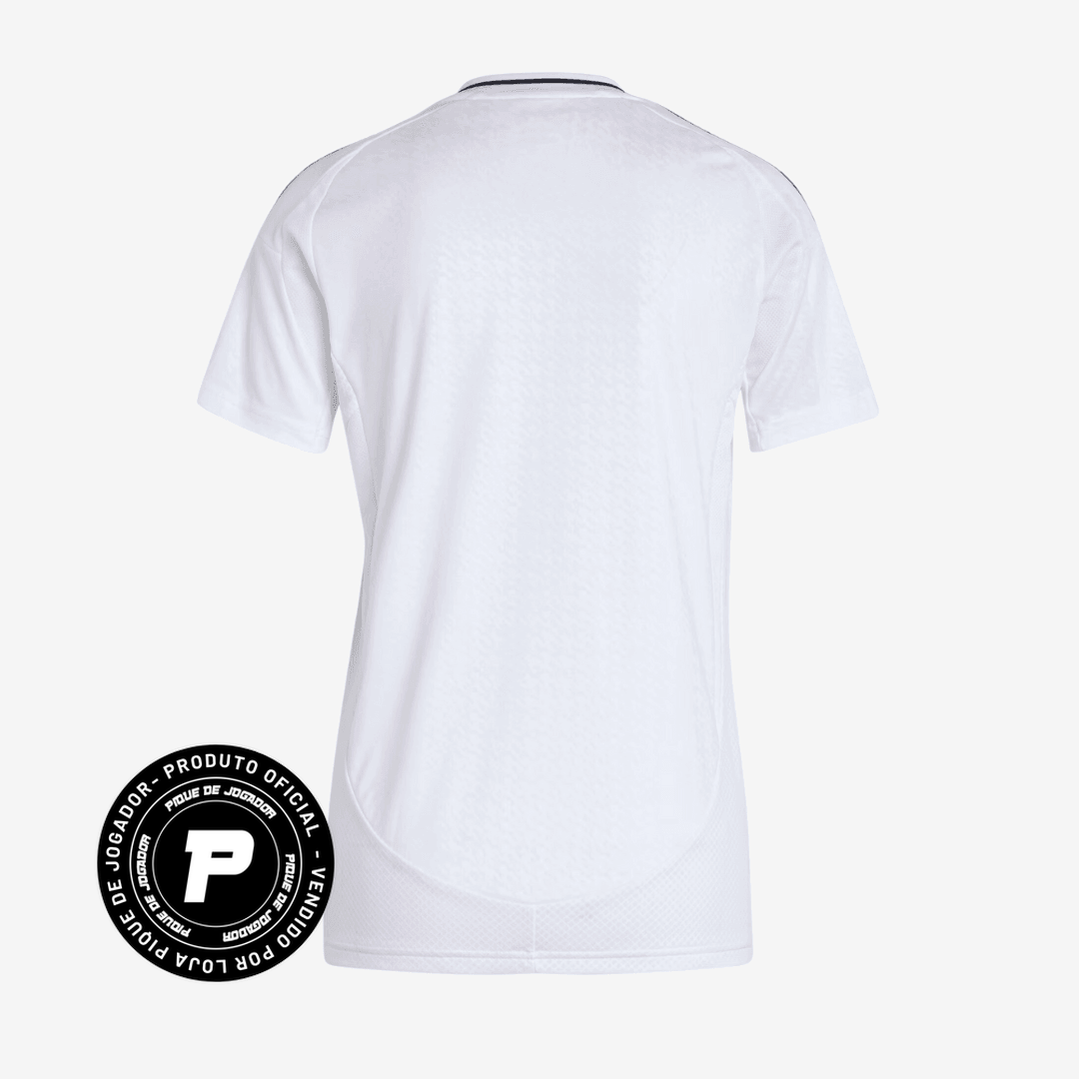 Camisa Feminina adidas Real Madrid 2024/25 I, Camisas de Futebol, PIQUE DE JOGADOR, FICHA TÉCNICA Composição: 100% PoliésterGênero: FemininoIndicada para: Jogo/CasualGênero: MasculinoEscudo: EmborrachadoOrigem: ImportadoManga: Curta-PIQUE DE JOGADOR