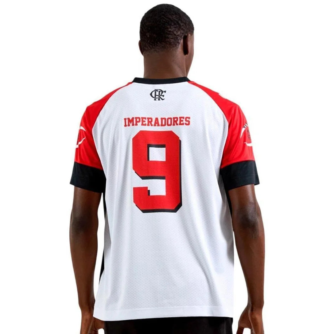 Camisa Flamengo Imperadores NFL, Camisa Futebol, Braziline, A camiseta OFICIAL do futebol americano do Flamengo! Composição: 100% PoliésterIndicada para: CasualGênero: MasculinoEscudo: EstampadoOrigem: ImportadoManga: Curta-PIQUE DE JOGADOR