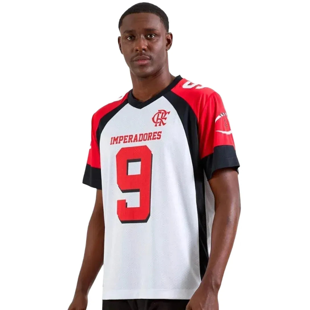 Camisa Flamengo Imperadores NFL, Camisa Futebol, Braziline, A camiseta OFICIAL do futebol americano do Flamengo! Composição: 100% PoliésterIndicada para: CasualGênero: MasculinoEscudo: EstampadoOrigem: ImportadoManga: Curta-PIQUE DE JOGADOR