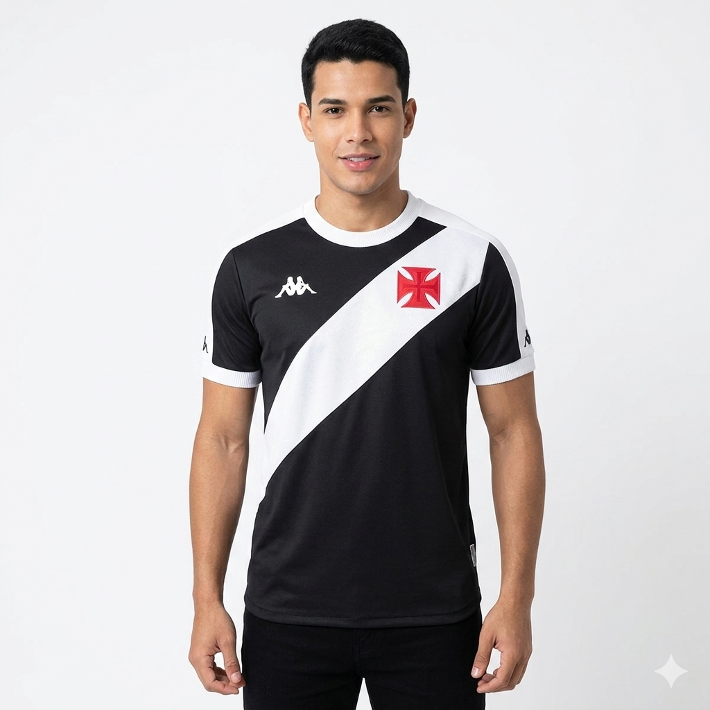 Camisa Kappa Vasco 24/25 Home, Camisa Futebol, Kappa, Descrição do produto Sou Vascaíno! A Camisa Vasco I 25/26 Jogador Kappa Masculino celebra a paixão da torcida vascaína e é daqueles artigos que não podem faltar no fardamento. Inspirada na história do Gigante da Colina, esta camisa do Vasco traz design tradicional e detalhes em sua extensão que exibem com orgulho sua conexão. A gola polo mantém um caimento moderno, enquanto a Cruz de Malta bordada traduz o sentimento que não pode parar. Com tecido tecnol