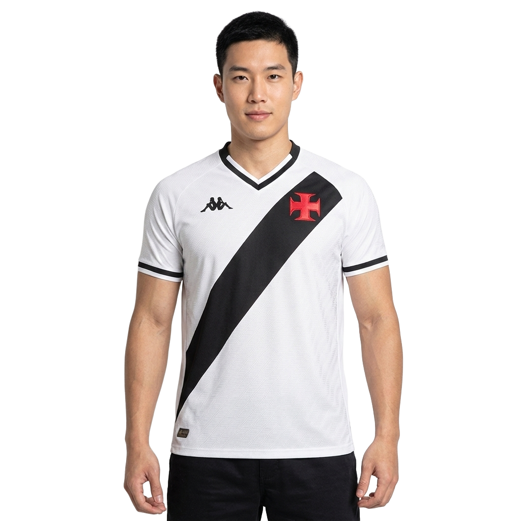 Camisa Kappa Vasco 25/26 Away, Camisa Futebol, Kappa, Descrição do produto O sentimento não pode parar! A Camisa Vasco II 25/26 Jogador Kappa Masculina chega para a temporada do Gigante da Colina e é daquelas indispensáveis na coleção. Inspirada na paixão da torcida vascaína, a camisa do Vasco traz design tradicional e detalhes que exibem com orgulho sua paixão. A Cruz de Malta bordada no peito traduz o sentimento, enquanto a escrita na parte de dentro da gola reforça esse amor. Com tecido tecnológico que a