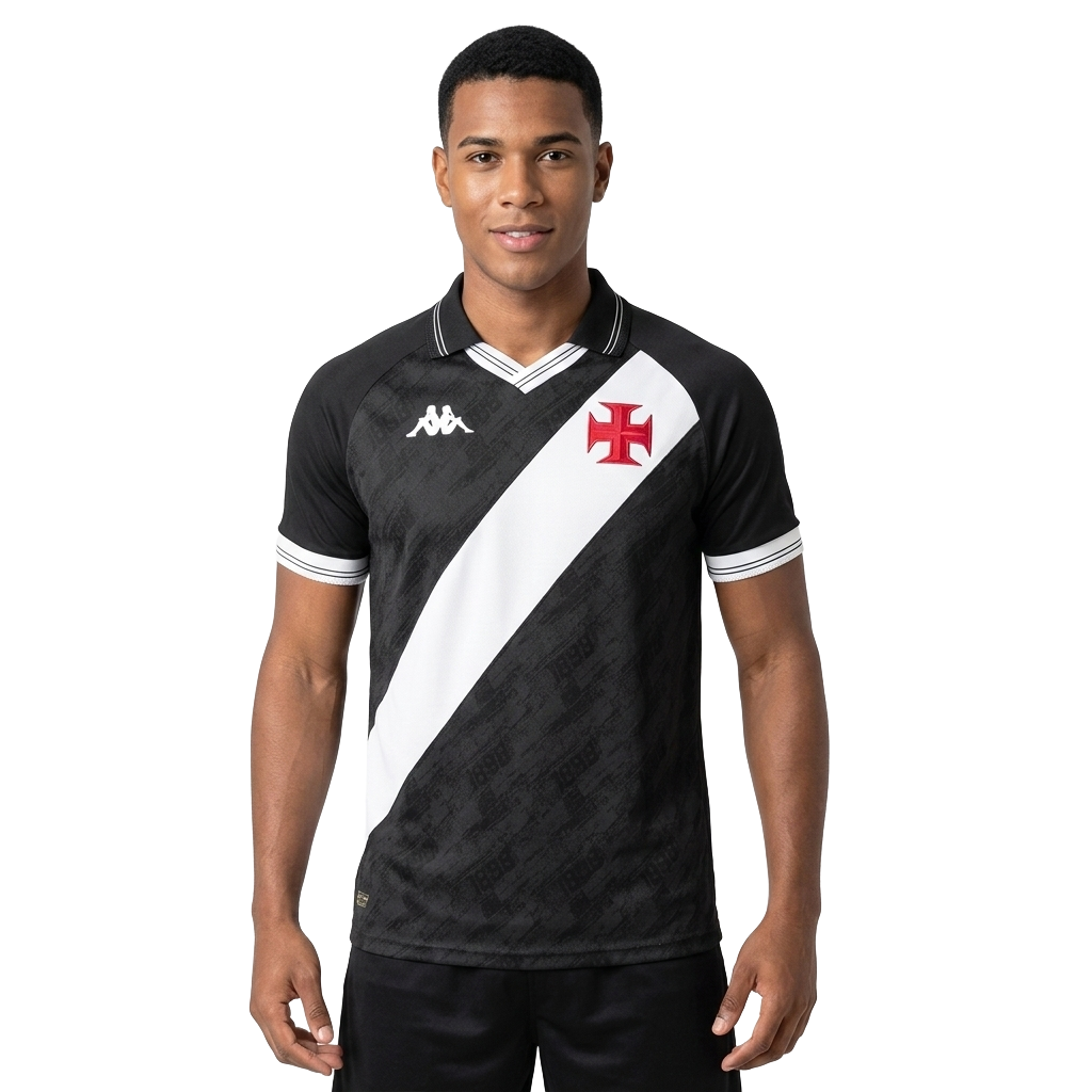 Camisa Kappa Vasco 25/26 Home, Camisa Futebol, Kappa, Descrição do produto Sou Vascaíno! A Camisa Vasco I 25/26 Jogador Kappa Masculino celebra a paixão da torcida vascaína e é daqueles artigos que não podem faltar no fardamento. Inspirada na história do Gigante da Colina, esta camisa do Vasco traz design tradicional e detalhes em sua extensão que exibem com orgulho sua conexão. A gola polo mantém um caimento moderno, enquanto a Cruz de Malta bordada traduz o sentimento que não pode parar. Com tecido tecnol