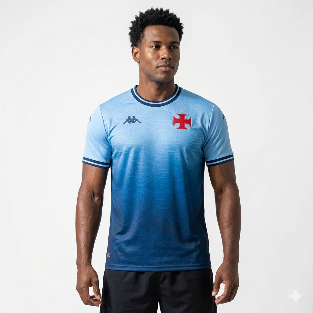 Camisa Kappa Vasco III 25/26 Goleiro, Camisa Futebol, Kappa, Descrição do produto Vista a história do Gigante da Colina com a Camisa Vasco III 25/26 s/n Goleiro Kappa Masculina! Celebrando os 80 anos de 1945, ano onde o clube se consagrou campeão invicto do Campeonato Carioca e também dominou as águas no remo, esta camisa azul do Vasco reflete a alma de um "Campeão de Terra e Mar". Confeccionada com materiais de alta qualidade e design marcante, a camisa do Vasco oferece conforto e estilo, seja nas arquiban