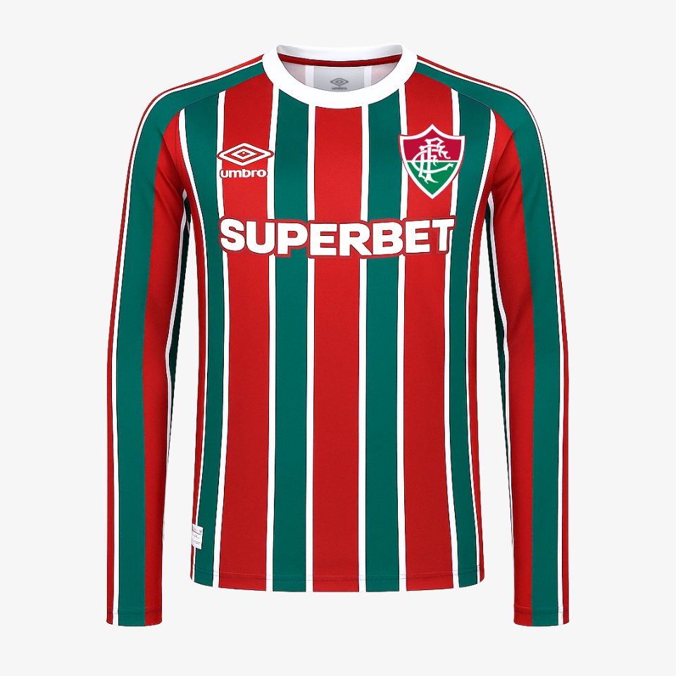Camisa Manga Longa Umbro Fluminense 2025/26 I, Camisas de Futebol, PIQUE DE JOGADOR, -PIQUE DE JOGADOR