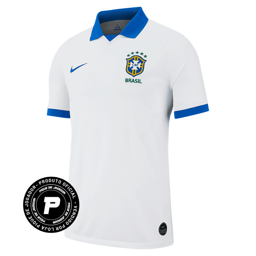 Camisa Nike Seleção Brasileira 2019 Third, Camisas de Futebol, PIQUE DE JOGADOR, A Camisa Nike Seleção Brasileira 2019 Third apresenta um design moderno e marcante que se destaca entre os uniformes da Seleção Brasileira. Lançada como terceira opção de uniforme, essa camisa traz uma proposta diferente das tradicionais cores amarelo e azul, oferecendo um visual ousado e contemporâneo para os torcedores. O modelo foi desenvolvido para celebrar a identidade do futebol brasileiro com um estilo inovador, mantendo