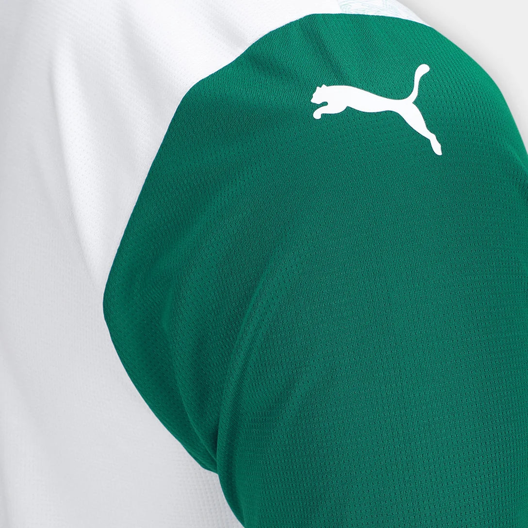 Camisa Puma Palmeiras 2025/26 Away, Camisas de Futebol, PIQUE DE JOGADOR, Mais do que a camisa reserva, esse manto é uma ode à tradição, à história e à imponência do Palmeiras.A nova Camisa II 2025/26 Torcedor resgata o branco imponente que vestiu gerações de craques, agora renovado com detalhes modernos e um grafismo exclusivo em relevo, inspirado nas grandes conquistas do clube. Com as mangas verdes em contraste, gola polo clássica e a estrela do Mundial reluzindo no peito, esse uniforme reforça o respeit