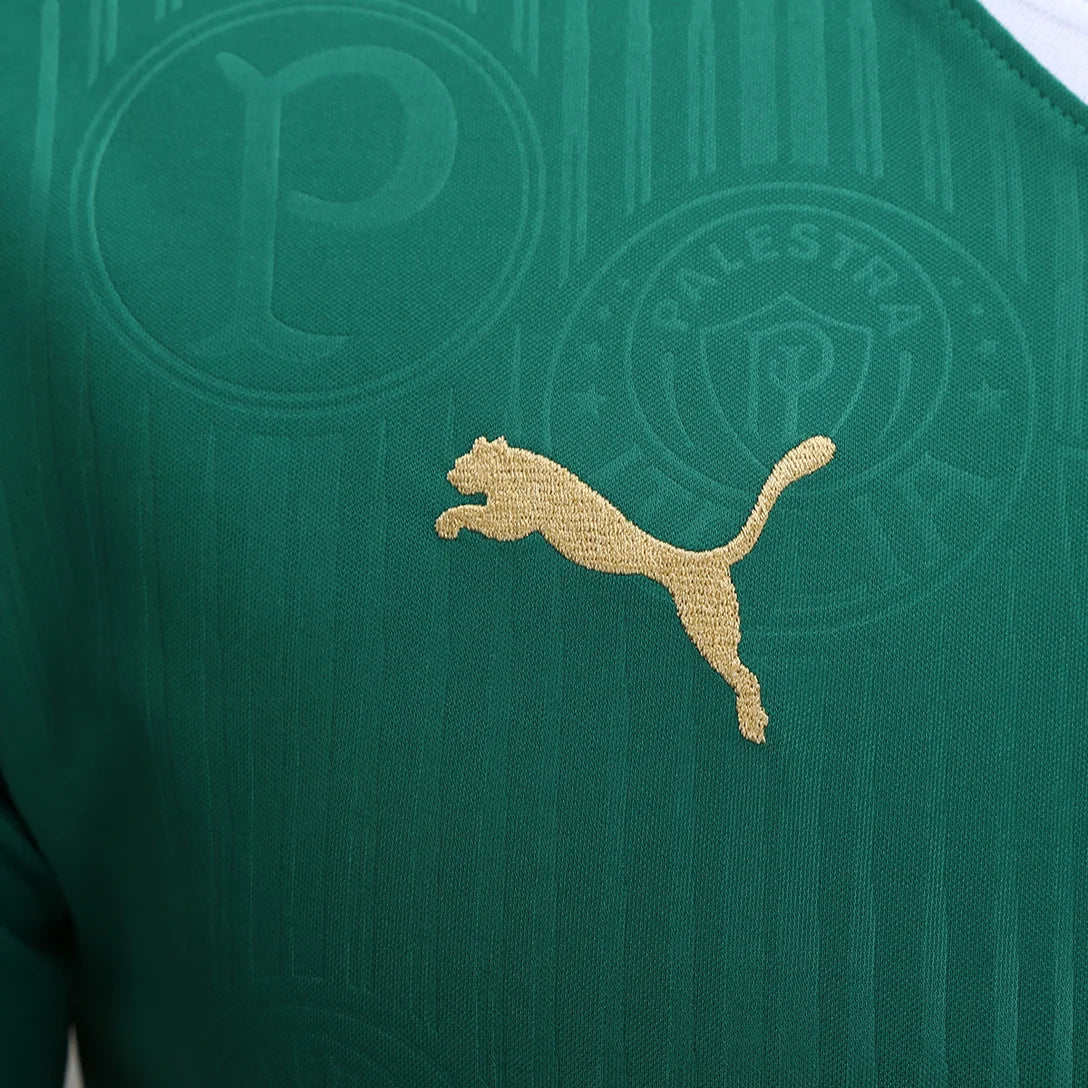 Camisa Puma Palmeiras 24/25 Home, Camisa Futebol, Puma, Ficha do Produto TecnologiaDryCell: Sistema que controla o excesso de umidade do corpo, garantindo a rápida secagem do suor durante os exercícios. Composição: 100% PoliésterMarca: PumaIndicada para: Jogo/CasualGênero: MasculinoEscudo: BordadoOrigem: ImportadoManga: Curta-PIQUE DE JOGADOR