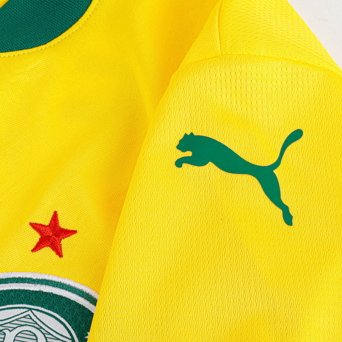 Camisa Puma Palmeiras 25/26 Third C/ Patrocínios, Camisa Futebol, Puma, Ficha do Produto Reviva uma glória histórica com a Camisa Palmeiras III 25/26 s/n Torcedor Puma! Celebrando um dos momentos mais icônicos da história alviverde, esta camisa do Palmeiras é inspirada na Seleção Brasileira, representada pelo Verdão em 1965, quando o time venceu o Uruguai por 3 a 0 na estreia do Mineirão. Confeccionada em poliéster com tecnologia DryCell, o artigo garante o conforto que você merece, seja nas tribunas ou no 