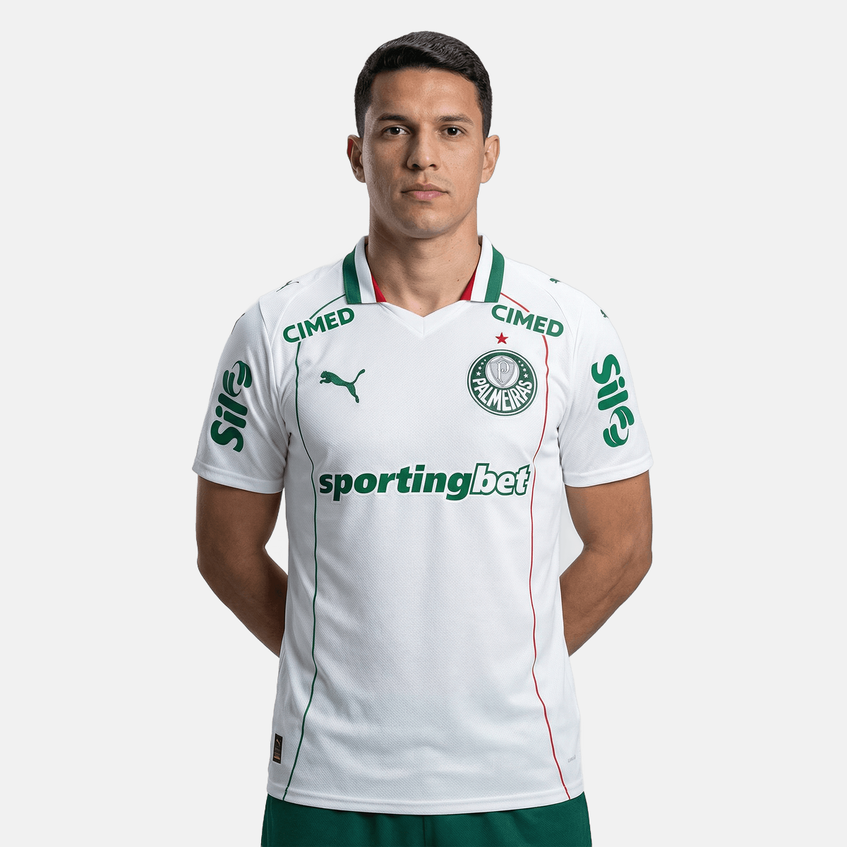 Camisa Puma Palmeiras 26/27 Away Jogador, Camisas de Futebol, PIQUE DE JOGADOR, SOBRE O PRODUTO O novo uniforme resgata a origem do clube mais vitorioso, construindo uma ponte entre o passado e o presente partindo da estética do Velho Continente para o clima de esperança encontrado pelos imigrantes que desembarcaram no Brasil. Com detalhes em homenagem aos ítalo-brasileiros que fundaram o clube em 1914. CARACTERÍSTICAS E BENEFÍCIOS Mesma camisa usada pelos seus ídolos, feita com combinação de tecidos tecnol