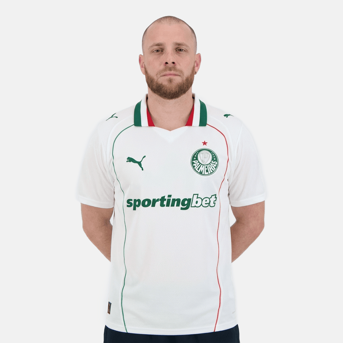 Camisa Puma Palmeiras 26/27 Away, Camisas de Futebol, PIQUE DE JOGADOR, O novo uniforme resgata a origem do clube mais vitorioso, construindo uma ponte entre o passado e o presente partindo da estética do Velho Continente para o clima de esperança encontrado pelos imigrantes que desembarcaram no Brasil. Com detalhes em homenagem aos ítalo-brasileiros que fundaram o clube em 1914. DETALHES Regular fit Gola careca recortada em cor contrastante com listras na frente Manga curta Recortes laterais com arte subli