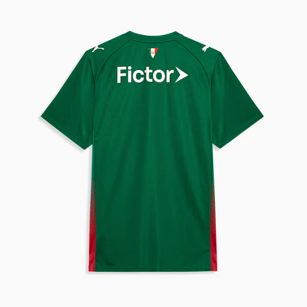 Camisa Puma Palmeiras 26/27 Home C/ Patrocínios, Camisas de Futebol, PIQUE DE JOGADOR, O novo uniforme resgata a origem do clube mais vitorioso, construindo uma ponte entre o passado e o presente partindo da estética do Velho Continente para o clima de esperança encontrado pelos imigrantes que desembarcaram no Brasil. Com detalhes em homenagem aos ítalo-brasileiros que fundaram o clube em 1914. DETALHES Regular fit Gola careca recortada em cor contrastante com listras na frente Manga curta Recortes laterais