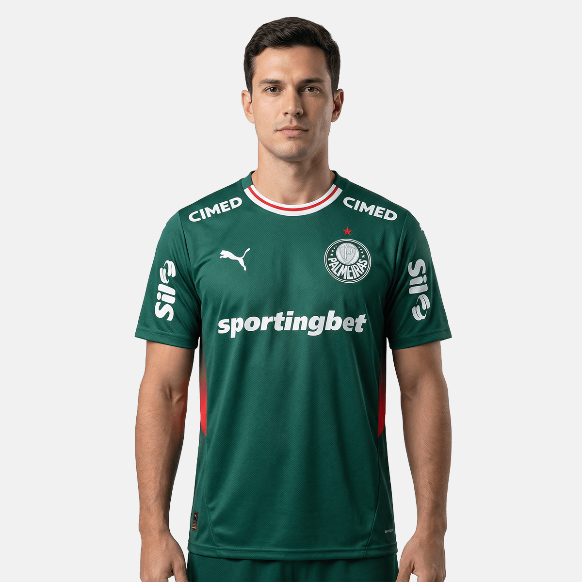 Camisa Puma Palmeiras 26/27 Home C/ Patrocínios, Camisas de Futebol, PIQUE DE JOGADOR, O novo uniforme resgata a origem do clube mais vitorioso, construindo uma ponte entre o passado e o presente partindo da estética do Velho Continente para o clima de esperança encontrado pelos imigrantes que desembarcaram no Brasil. Com detalhes em homenagem aos ítalo-brasileiros que fundaram o clube em 1914. DETALHES Regular fit Gola careca recortada em cor contrastante com listras na frente Manga curta Recortes laterais
