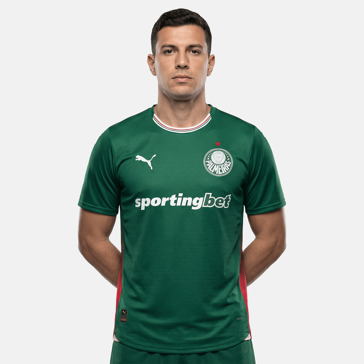 Camisa Puma Palmeiras 26/27 Home Jogador, Camisas de Futebol, PIQUE DE JOGADOR, SOBRE O PRODUTO O novo uniforme resgata a origem do clube mais vitorioso, construindo uma ponte entre o passado e o presente partindo da estética do Velho Continente para o clima de esperança encontrado pelos imigrantes que desembarcaram no Brasil. Com detalhes em homenagem aos ítalo-brasileiros que fundaram o clube em 1914. CARACTERÍSTICAS E BENEFÍCIOS Mesma camisa usada pelos seus ídolos, feita com combinação de tecidos tecnol
