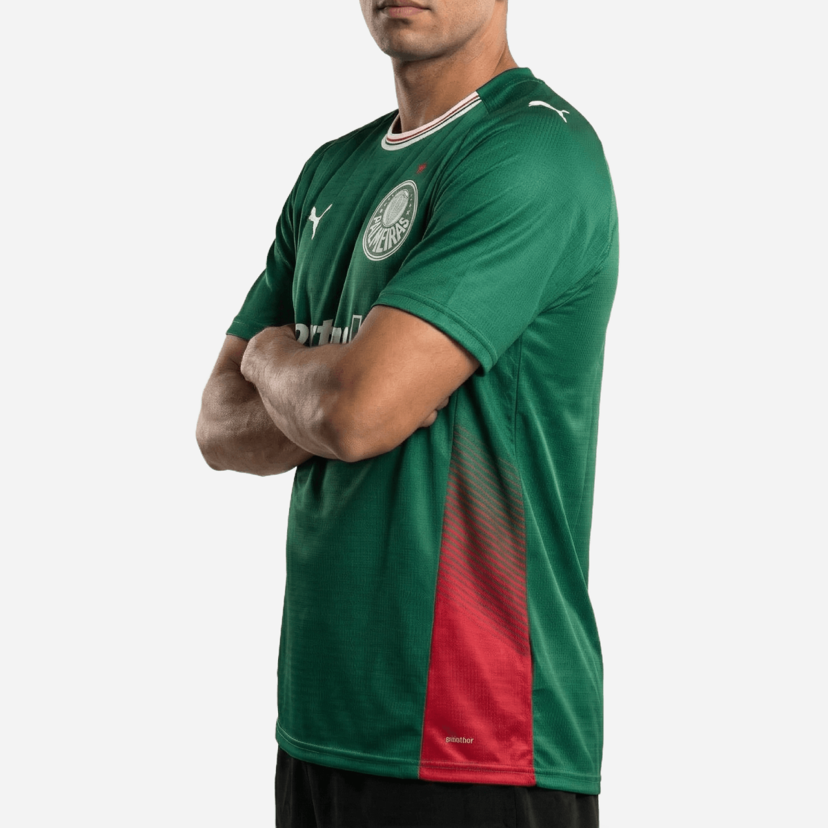 Camisa Puma Palmeiras 26/27 Home, Camisas de Futebol, PIQUE DE JOGADOR, O novo uniforme resgata a origem do clube mais vitorioso, construindo uma ponte entre o passado e o presente partindo da estética do Velho Continente para o clima de esperança encontrado pelos imigrantes que desembarcaram no Brasil. Com detalhes em homenagem aos ítalo-brasileiros que fundaram o clube em 1914. DETALHES Regular fit Gola careca recortada em cor contrastante com listras na frente Manga curta Recortes laterais com arte subli