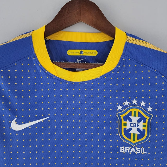 Camisa Retrô Seleção Brasileira II 2010/11 Nike Masculino Azul e Amarelo, , PIQUE DE JOGADOR, -PIQUE DE JOGADOR