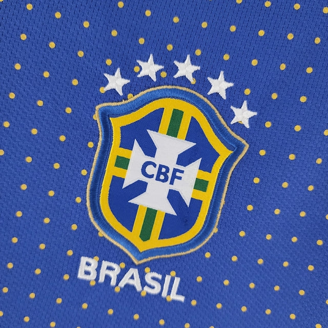 Camisa Retrô Seleção Brasileira II 2010/11 Nike Masculino Azul e Amarelo, , PIQUE DE JOGADOR, -PIQUE DE JOGADOR